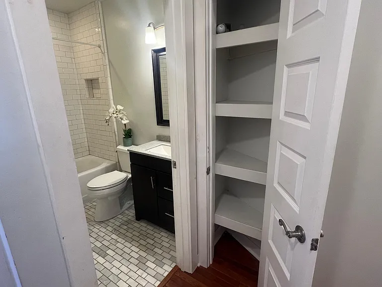 Great linen closet outside of the renovated bathroom.