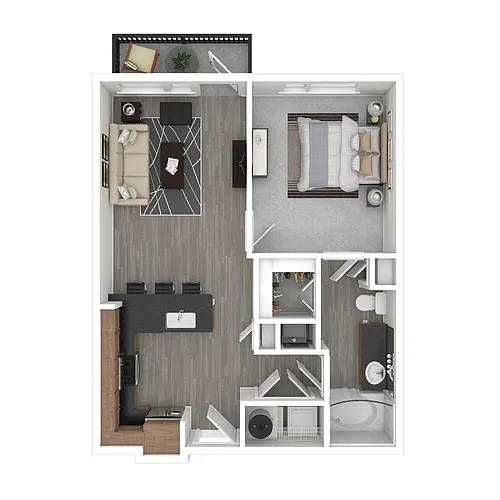 Floor plan 1 Bedroom Affordable - A2