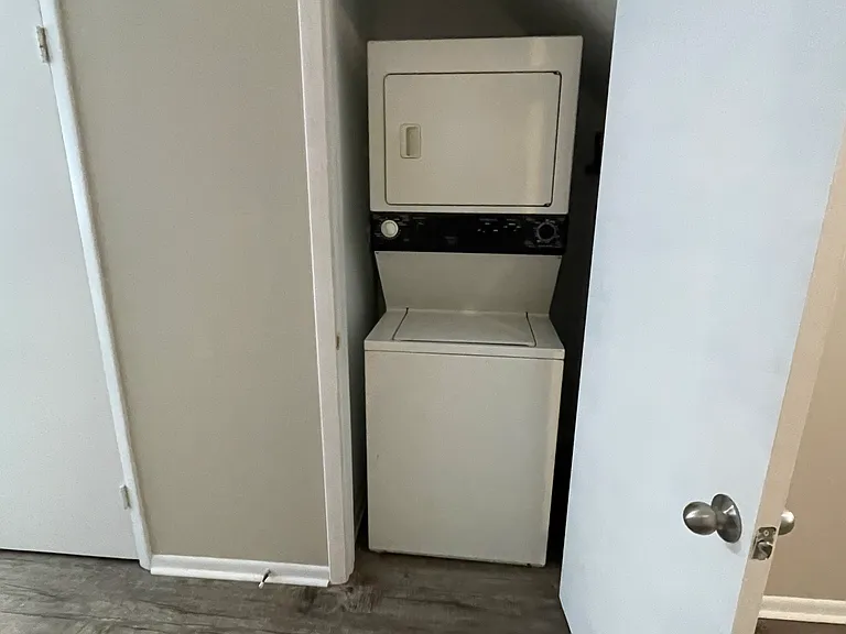 Stack washer and dryer closet