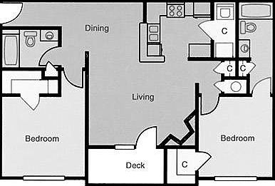 2 bedroom floor plan
