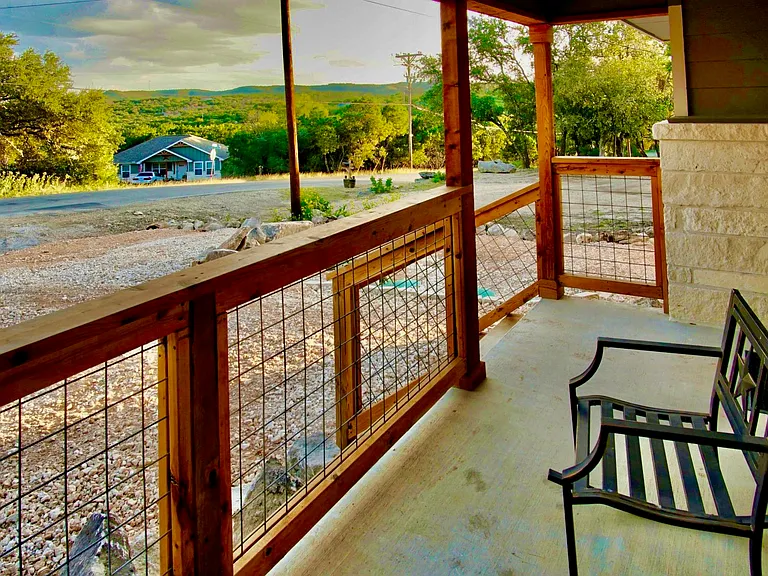 The front porch is perfect for watching the deer!