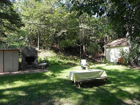 Rear yard + shed, fireplace