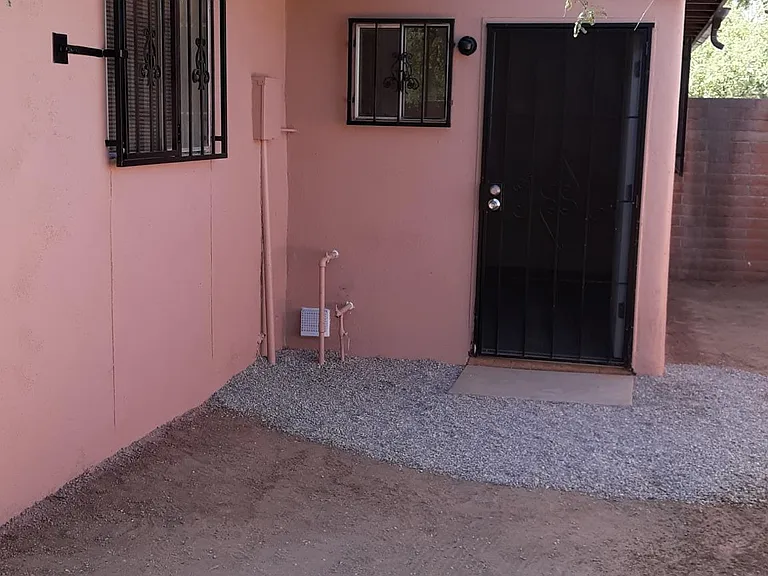 The back door from the laundry room