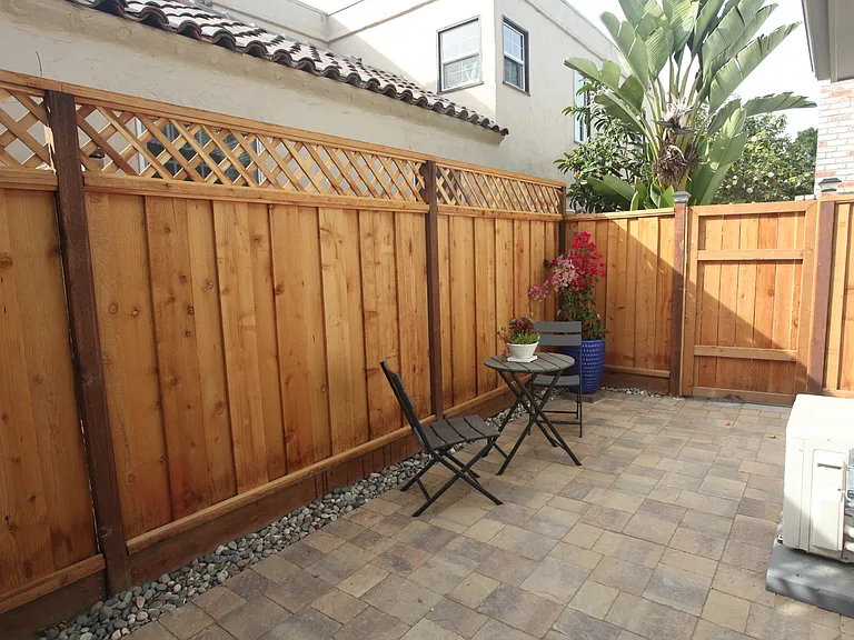 Private patio with gate