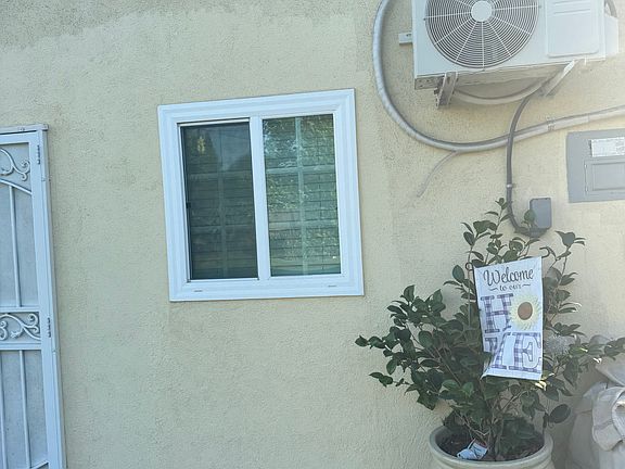 bedroom A/C & heater unit. Outside view from main side entry door