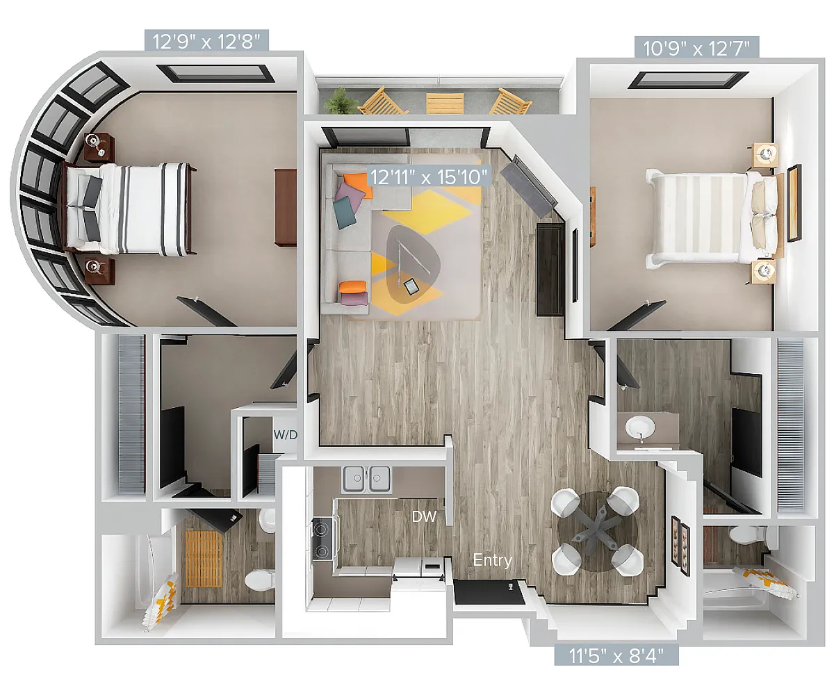 Floor plan T_2B2B_906SF_113-Premier