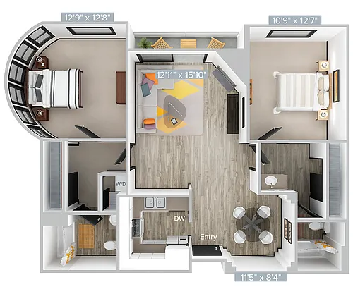Floor plan T_2B2B_906SF_113-Premier