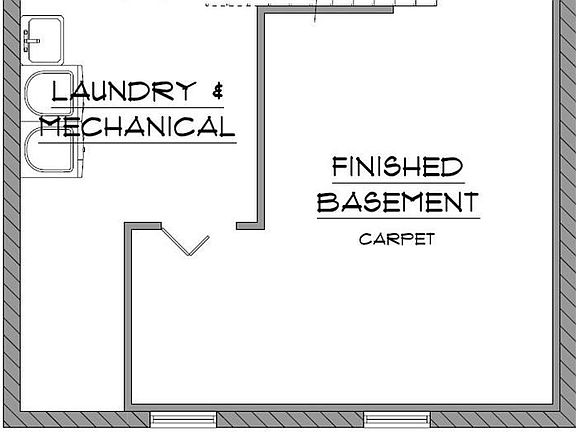 Partially Finished Basement and Laundry/Mechanical Room