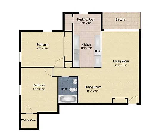 Floor plan 2 Bedroom