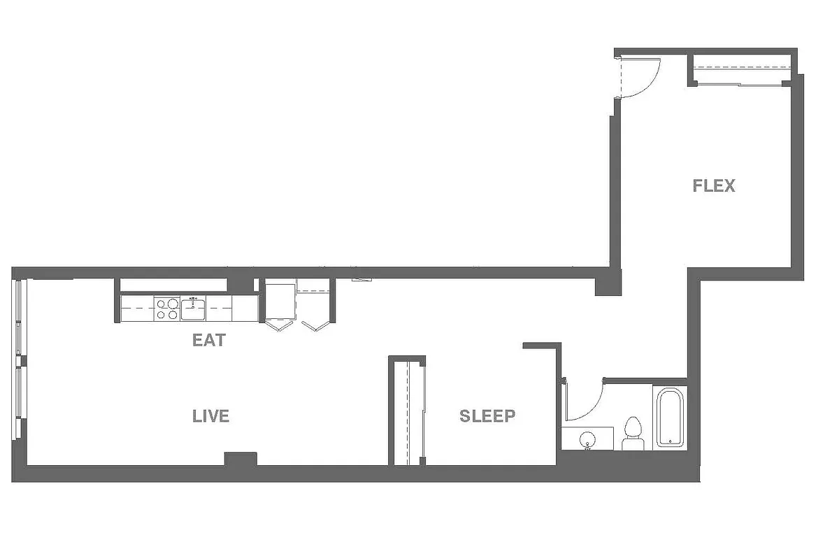 Floor plan 2x1 B Open MFTE