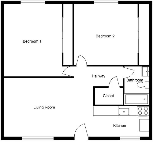 Floor plan 2 Bedroom