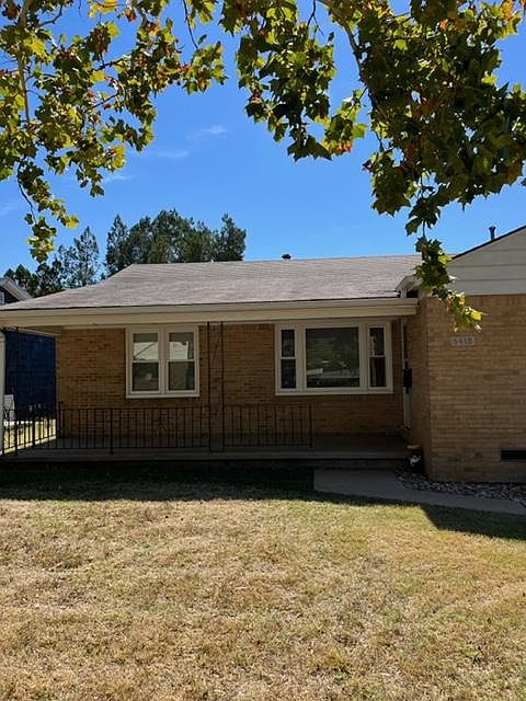 Front of house, large covered porch