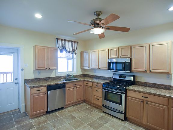 Kitchen with stainless steel appliances