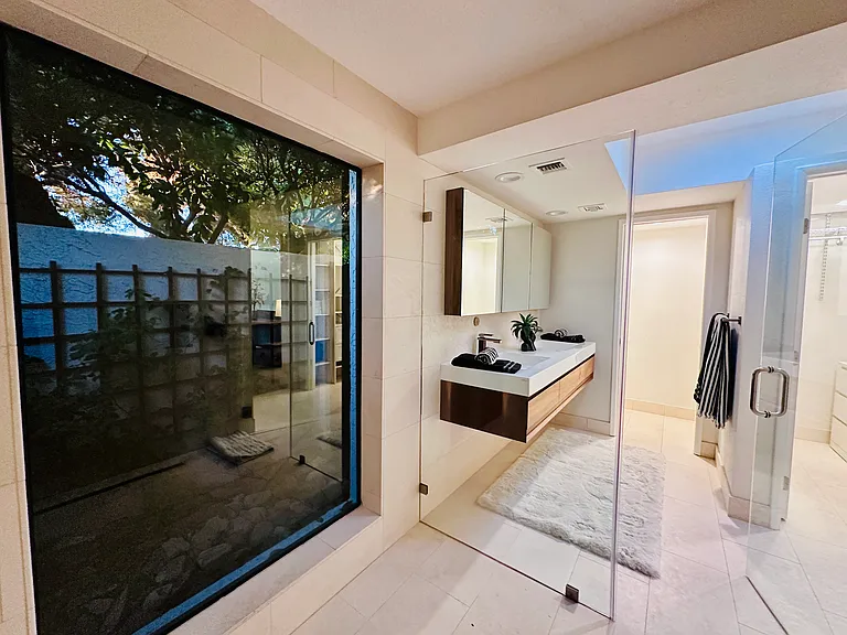 Newly refined master bathroom with big walk-in shower