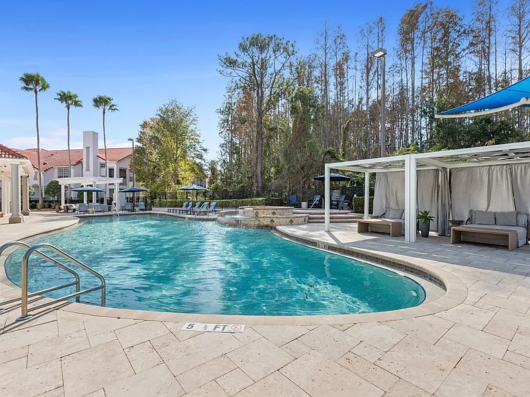 Relax in our poolside cabanas.