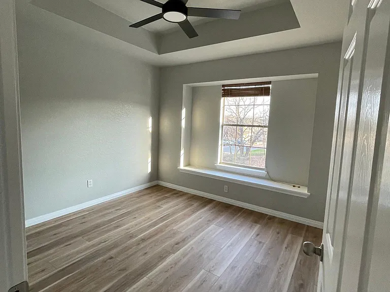 Guest room facing outside window