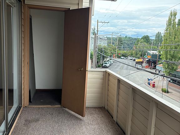 storage closet located on balcony.
