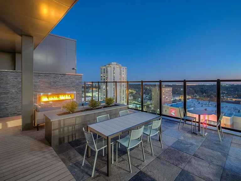 14th Floor Roofdeck with Outdoor Fireplace and Seating