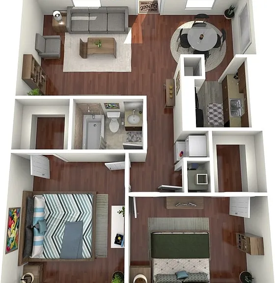 2x1 (Unit E) Floorplan Diagram