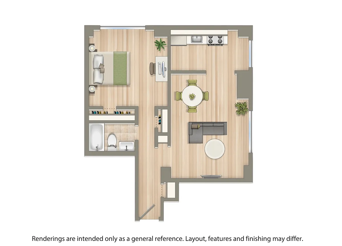 Floor plan 1 Bedroom D