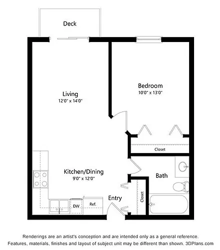 Floor plan 1 Bedroom