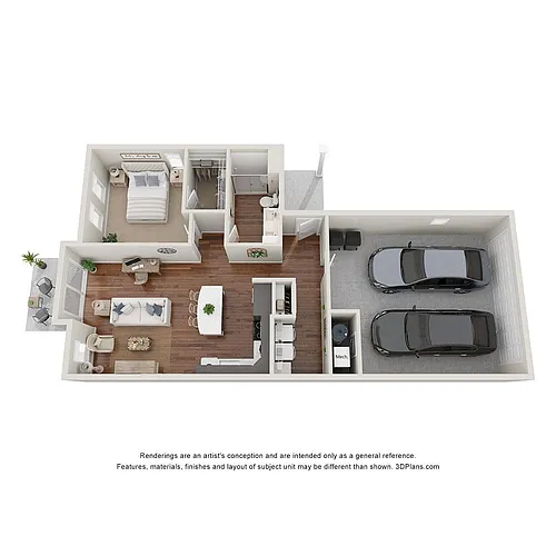Floor plan A1 - Private Patio & 2-Car Garage