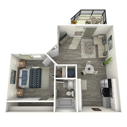 Floor plan 1 Bed 1 Bath