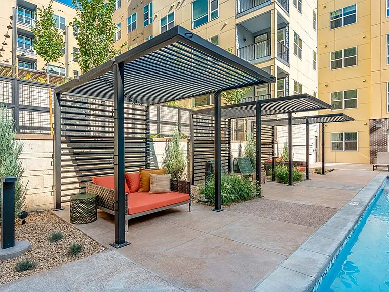 Pool with cabanas