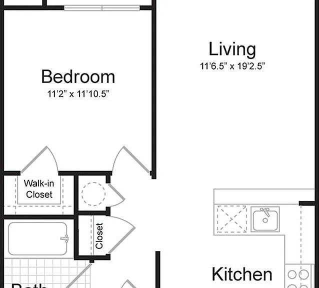 1 bed, 1 bath - 706 sf 1 bed, 1 bath - 706 sf