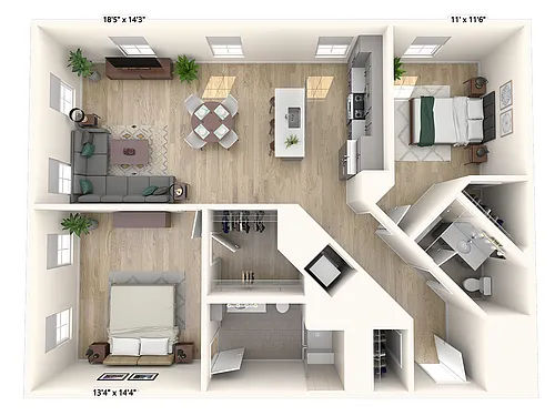 Floor plan B8.2 | 2 Bed | 2 Bath