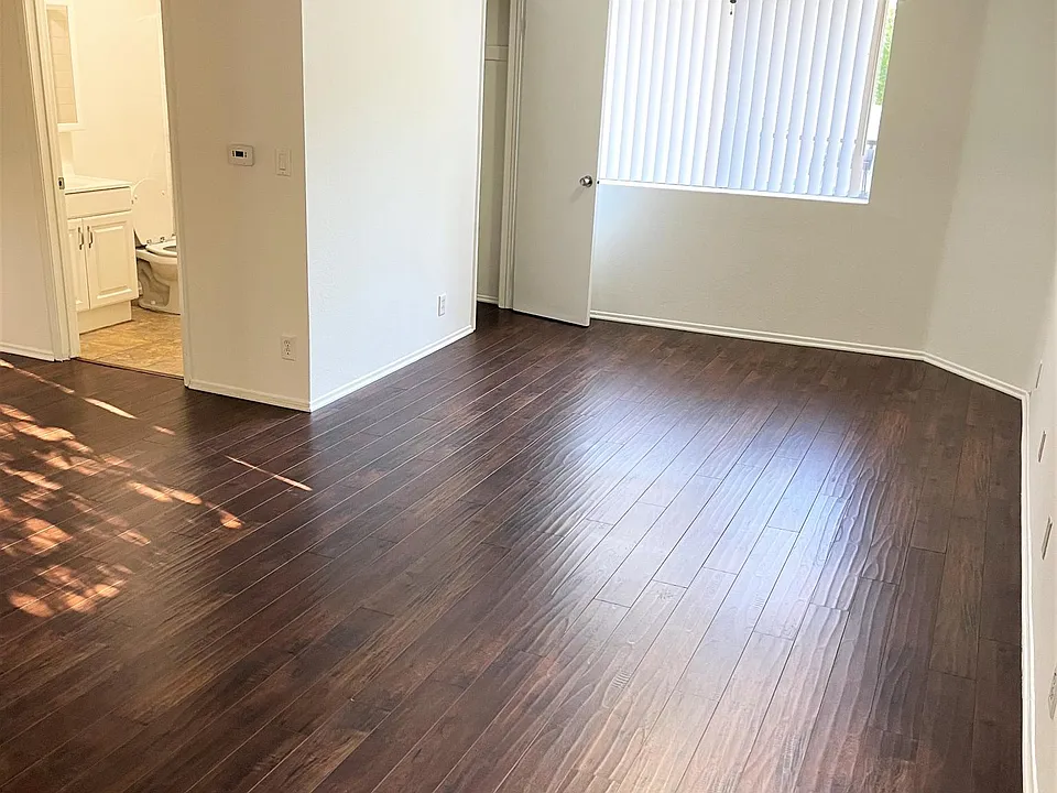 Guest closet is in main living area, separate from two clothes closets near bedroom area
