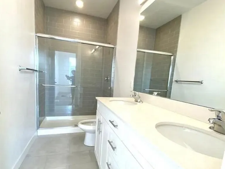 Bathroom #4: Full bathroom with double vanity from master suite (shower, sink, and toilet)