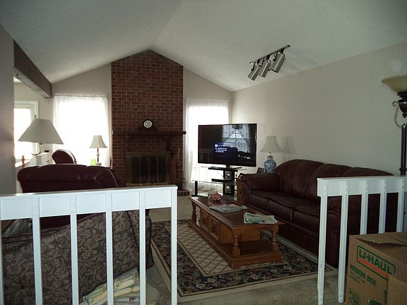 Awesome great room, Brick Fireplace