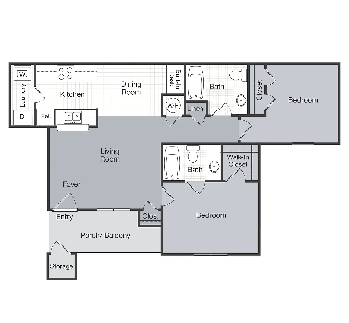 Floor plan 2BR-R