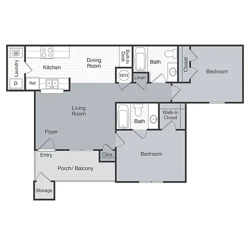 Floor plan 2BR-R