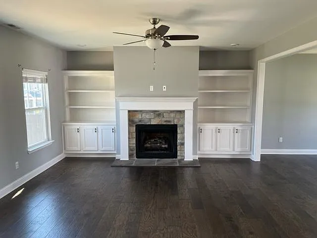 Living Room with custom built ins!