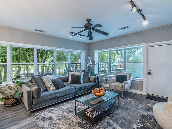 Relax in this bright, airy space featuring contemporary design touches