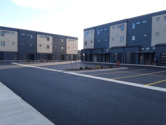 Privat parking lot with private garage