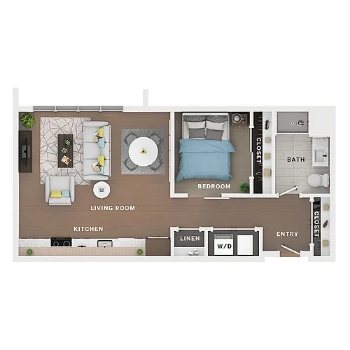 Floor plan 1BR/1BA - Senate