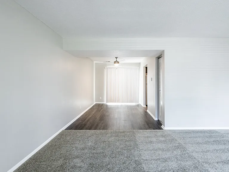 Dining and Living Room in the Three Bedroom Townhome at Woodbridge Bloomington