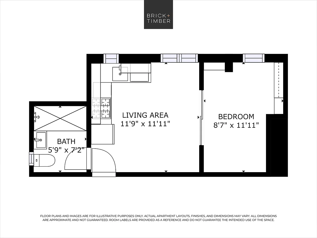 Floor plan 1 Bedroom 1 Bath