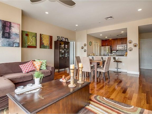 View from living room toward dining area and kitchen