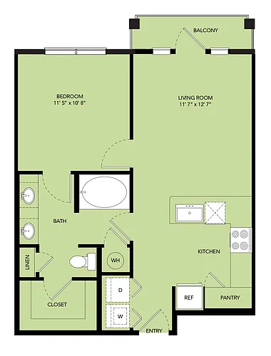 Floor plan A2-657sf-A2.4
