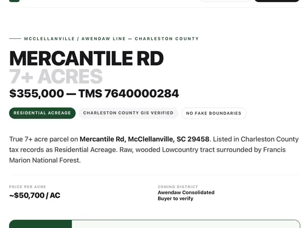 0 Mercantile Rd, Mc Clellanville, SC 29458