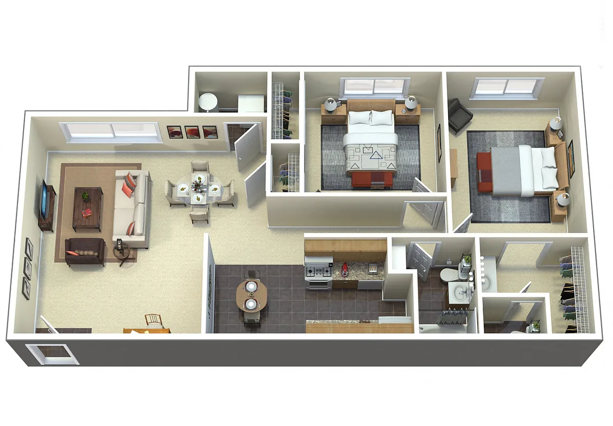 Floor plan 2Bedroom 1.5Bathroom