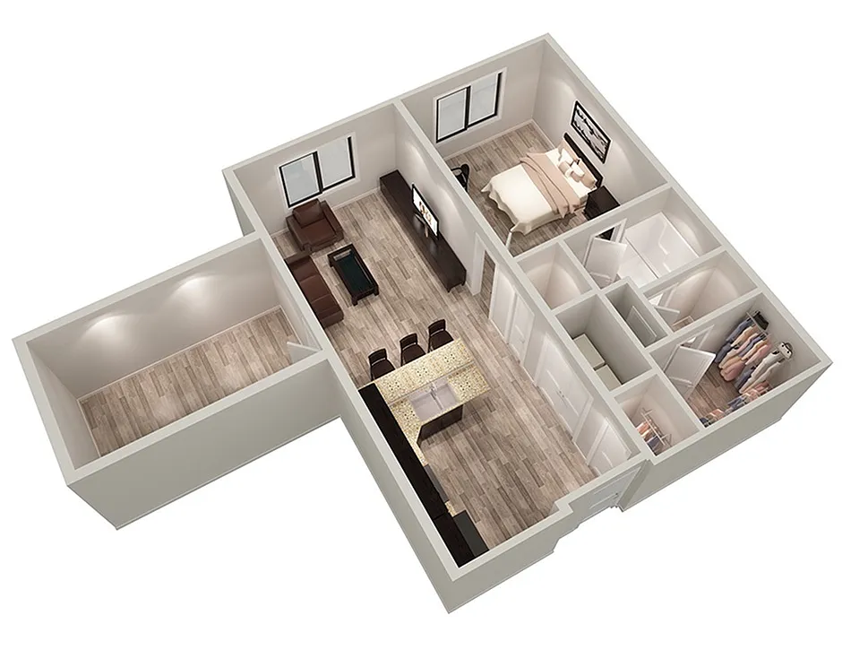 Floor plan A2 - 1X1