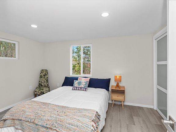 Bedroom, which now has blackout curtains not pictured here.