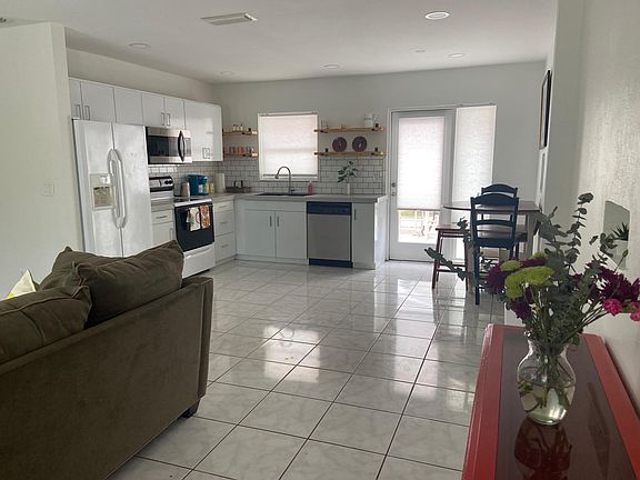 living room open to the kitchen