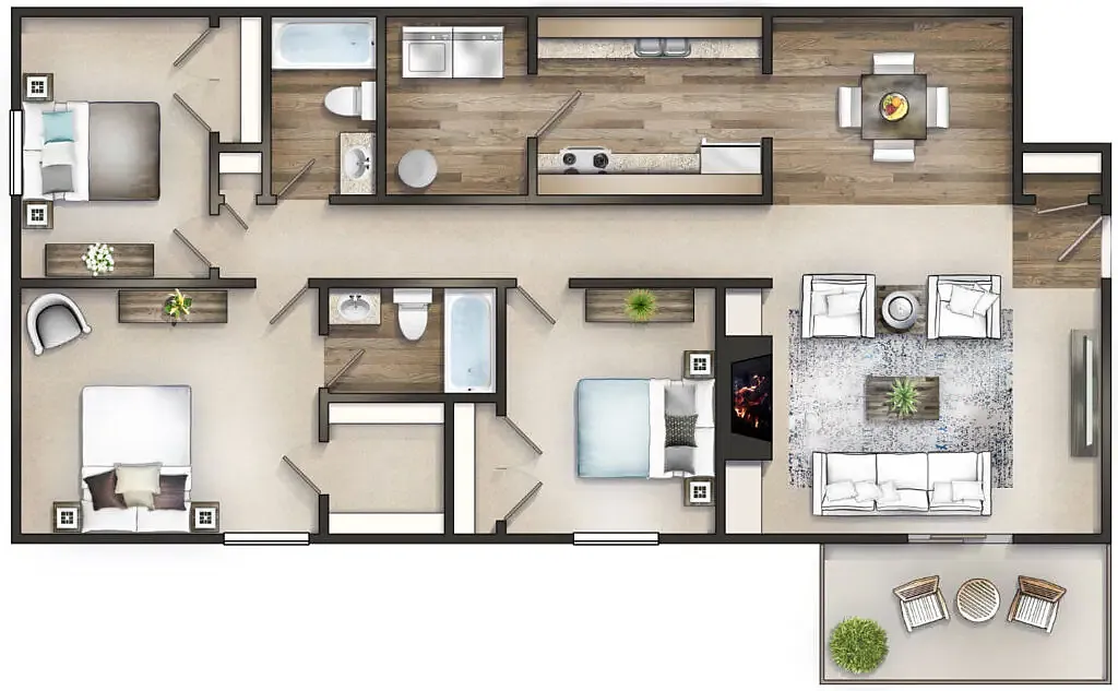 Floor plan 3BR 2Bath