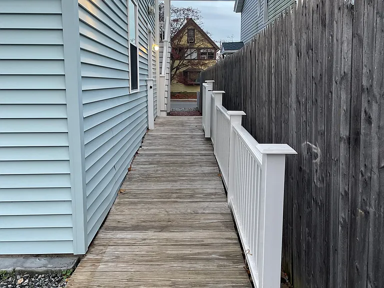 Finished side pathway to side entrance